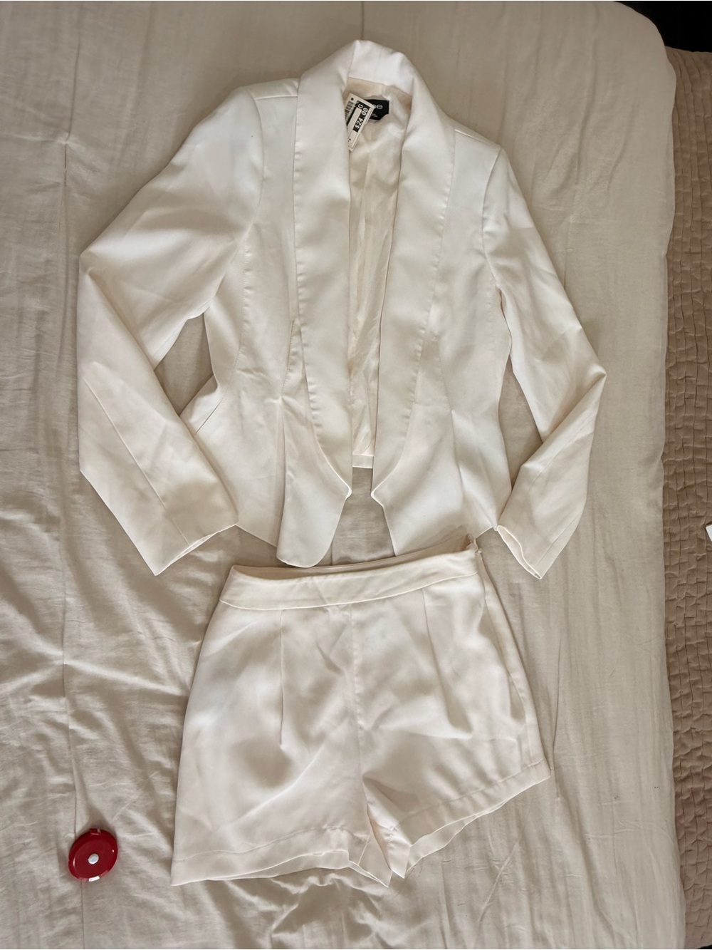 Bebe White Blazer & Short Set -  Two-Piece